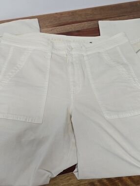 American Eagle Outfitters Cream Straight-Leg Trousers